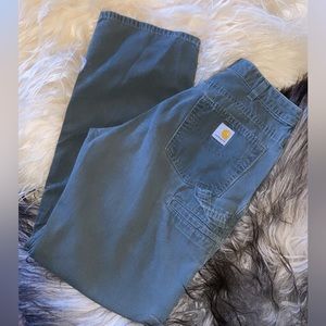 Vintage women’s Carhartt work pants khaki green size 8x30 great worn condition